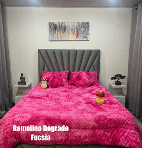 Edredón  remolino degrade fucsia