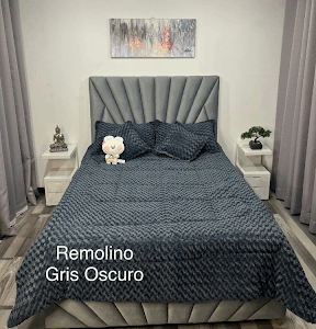 Edredón remolino gris oscuro