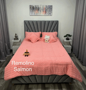 Edredón remolino salmon